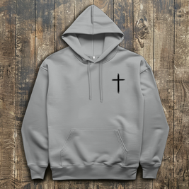 Herren Hoodie „Jesus Kreuz“ – Christlicher Kapuzenpullover mit Kreuz | by-grace.store