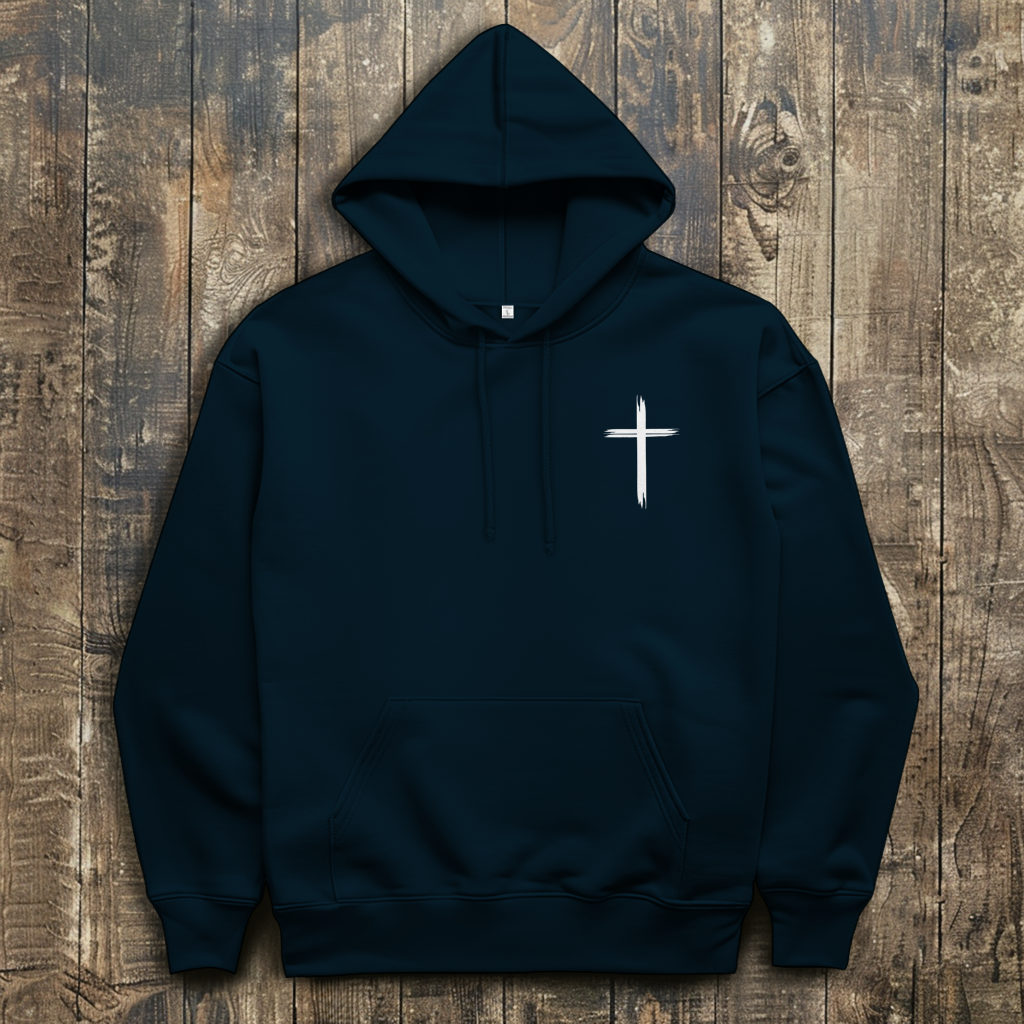 Herren Hoodie „Jesus Kreuz“ – Christlicher Kapuzenpullover mit Kreuz | by-grace.store