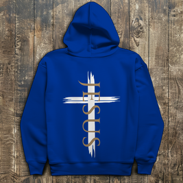 Herren Hoodie „Jesus Kreuz“ – Christlicher Kapuzenpullover mit Kreuz | by-grace.store