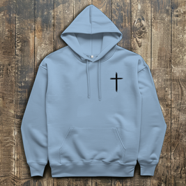 Herren Hoodie „Jesus Kreuz“ – Christlicher Kapuzenpullover mit Kreuz | by-grace.store