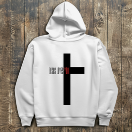 Herren Hoodie „Jesus Loves You“ | Christlicher Hoodie mit Kreuz & Glaubensbotschaft