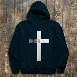 Herren Hoodie „Jesus Loves You“ | Christlicher Hoodie mit Kreuz & Glaubensbotschaft