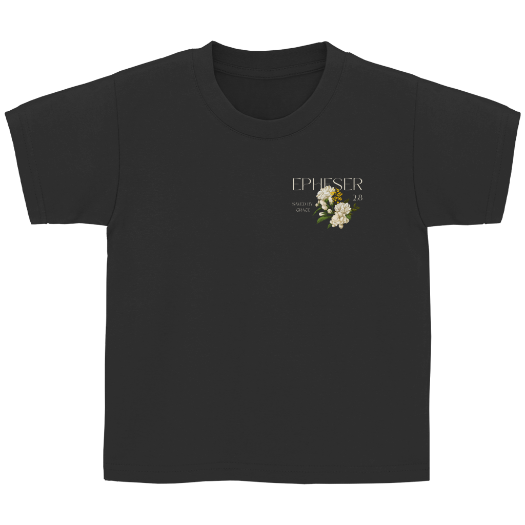 Kinder T-Shirt „Saved“ – Christliches Kinder Shirt | Bibelvers Design | Baumwolle | by Grace