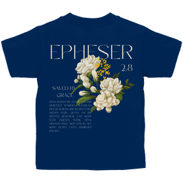Kinder T-Shirt „Saved“ – Christliches Kinder Shirt | Bibelvers Design | Baumwolle | by Grace