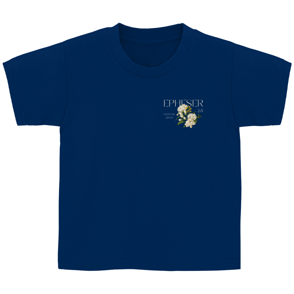 Kinder T-Shirt „Saved“ – Christliches Kinder Shirt | Bibelvers Design | Baumwolle | by Grace