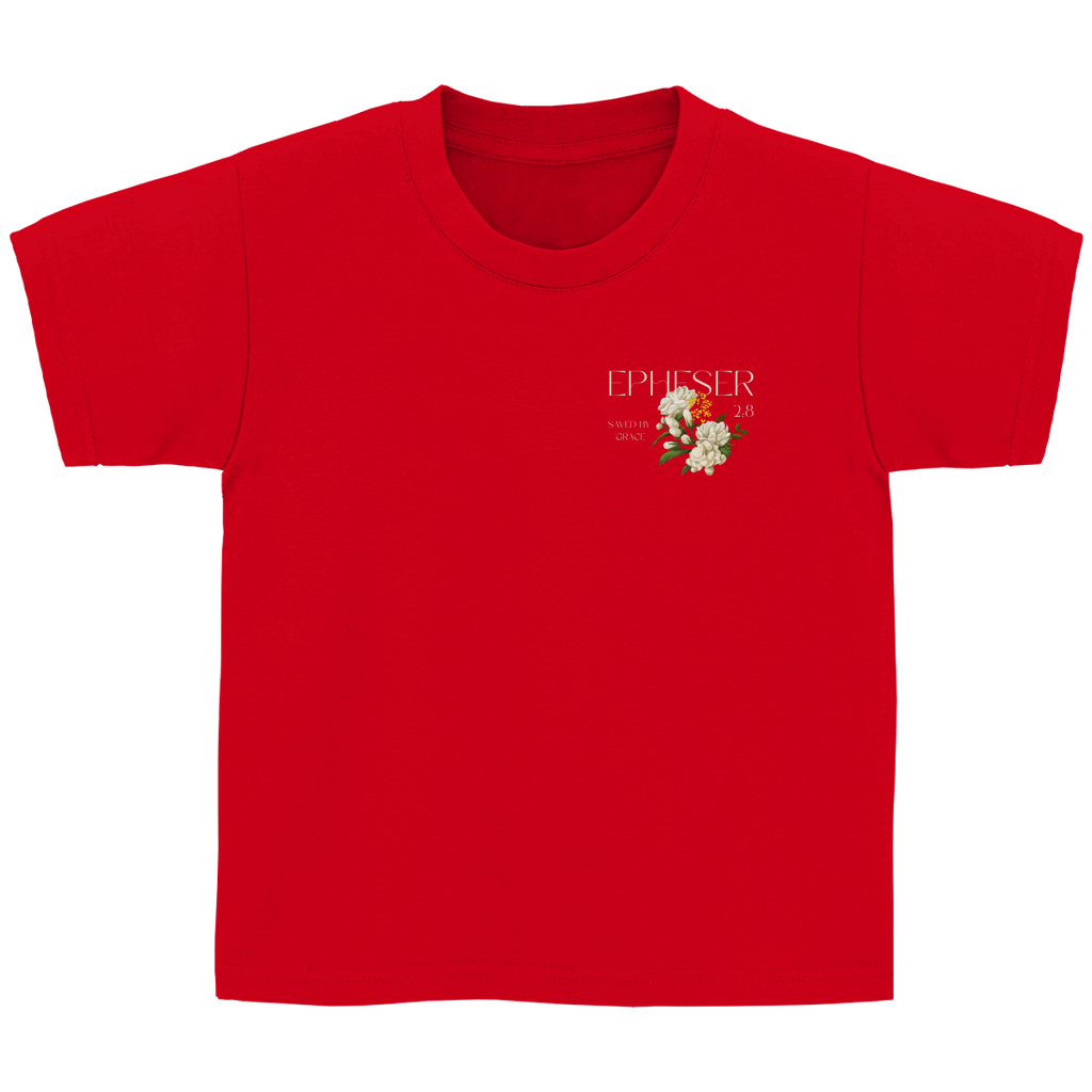 Kinder T-Shirt „Saved“ – Christliches Kinder Shirt | Bibelvers Design | Baumwolle | by Grace