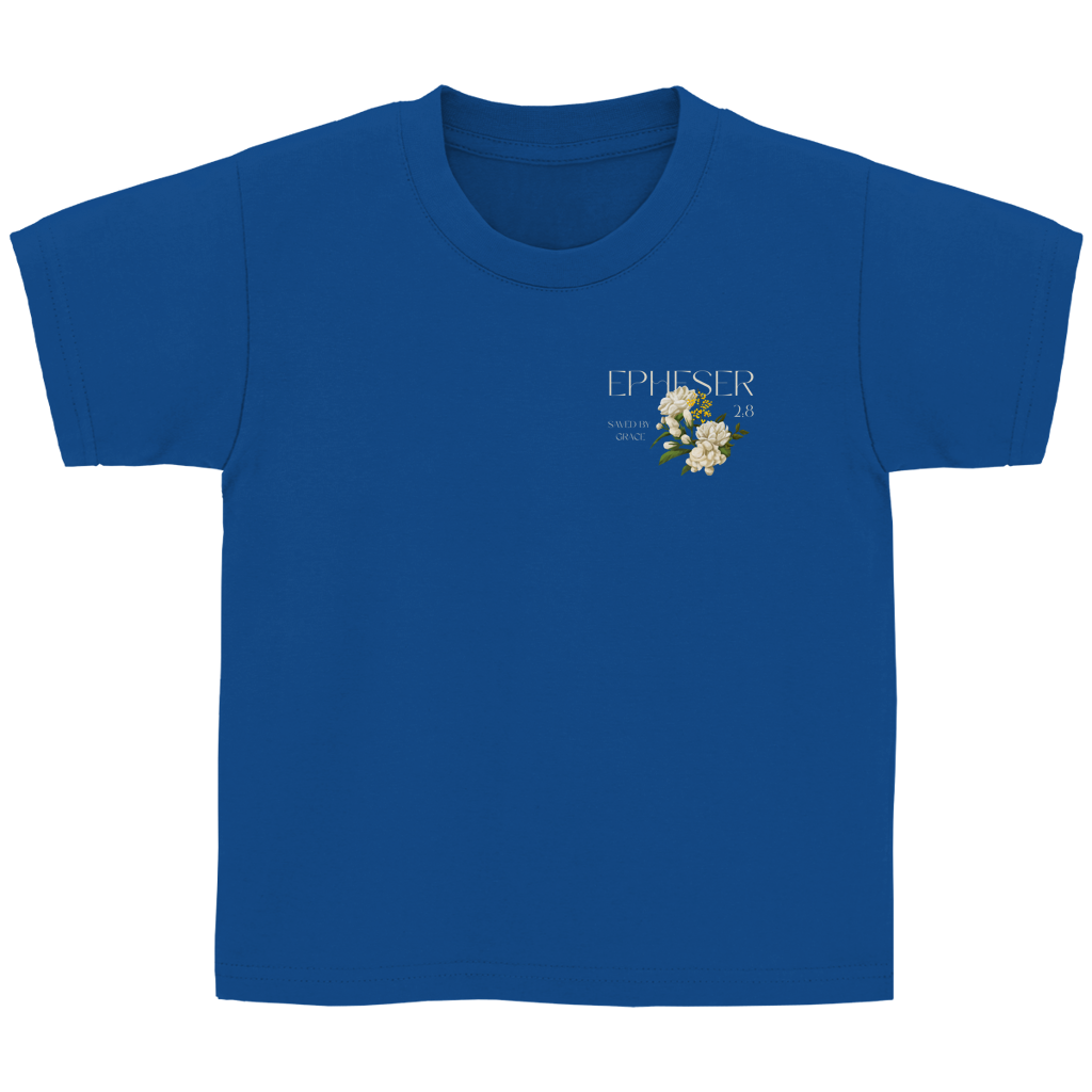 Kinder T-Shirt „Saved“ – Christliches Kinder Shirt | Bibelvers Design | Baumwolle | by Grace