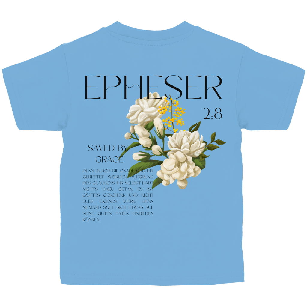 Kinder T-Shirt „Saved“ – Christliches Kinder Shirt | Bibelvers Design | Baumwolle | by Grace