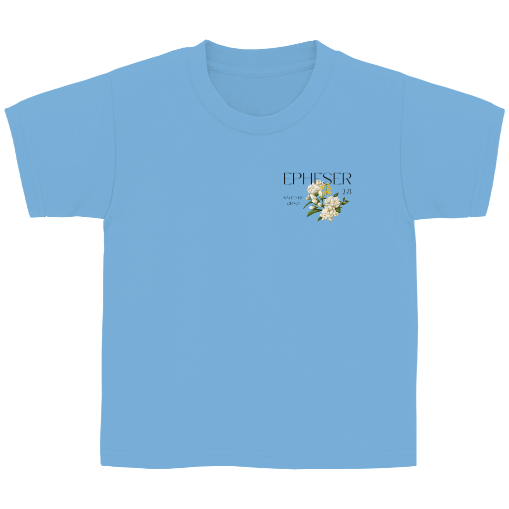 Kinder T-Shirt „Saved“ – Christliches Kinder Shirt | Bibelvers Design | Baumwolle | by Grace