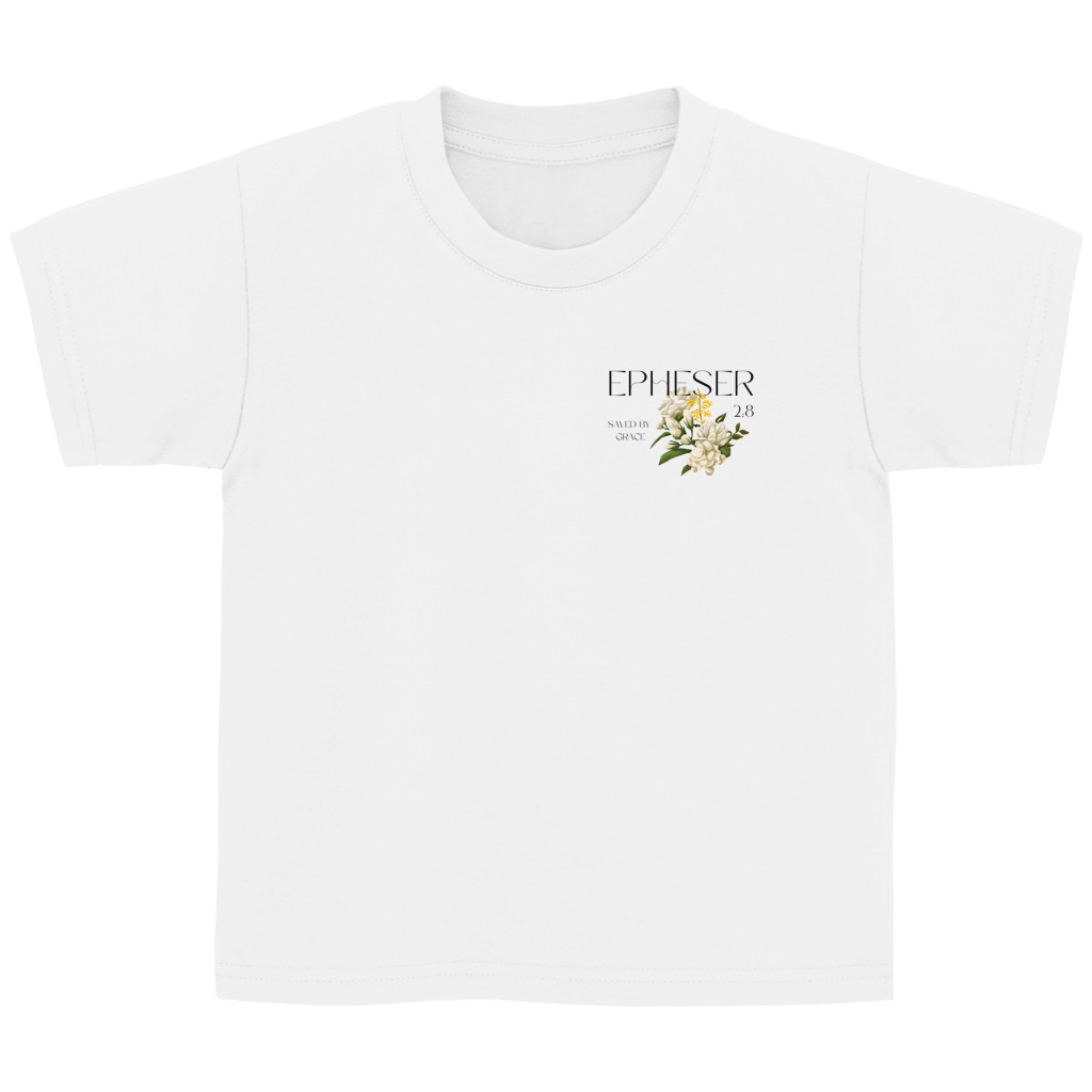 Kinder T-Shirt „Saved“ – Christliches Kinder Shirt | Bibelvers Design | Baumwolle | by Grace