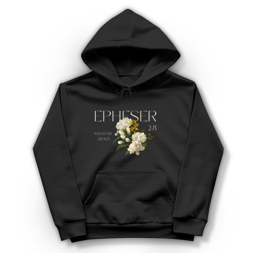 Christlicher Damen Hoodie „Saved“ – Gerettet durch Gnade | Bibelvers Hoodie