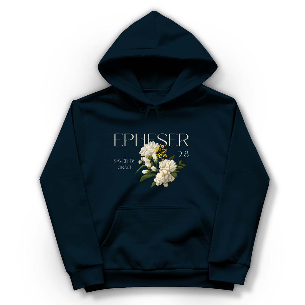 Christlicher Damen Hoodie „Saved“ – Gerettet durch Gnade | Bibelvers Hoodie