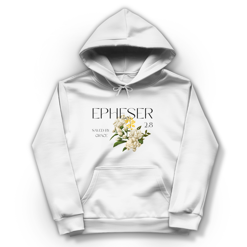 Christlicher Damen Hoodie „Saved“ – Gerettet durch Gnade | Bibelvers Hoodie