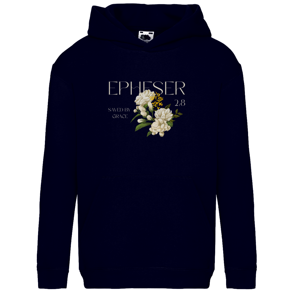 Kinder Hoodie „Saved“ – Christlicher Hoodie für Kinder | Bibelvers