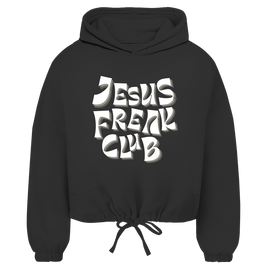 Christlicher Damen Cropped Oversize Hoodie „Jesus Freak Club“ – Faith Streetwear