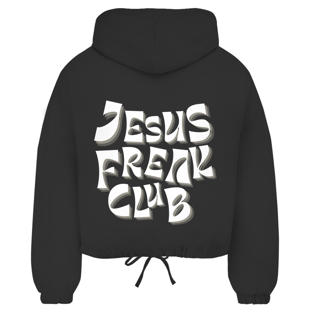Christlicher Damen Zip Hoodie „Jesus Freak Club“ – Oversize Faith Hoodie