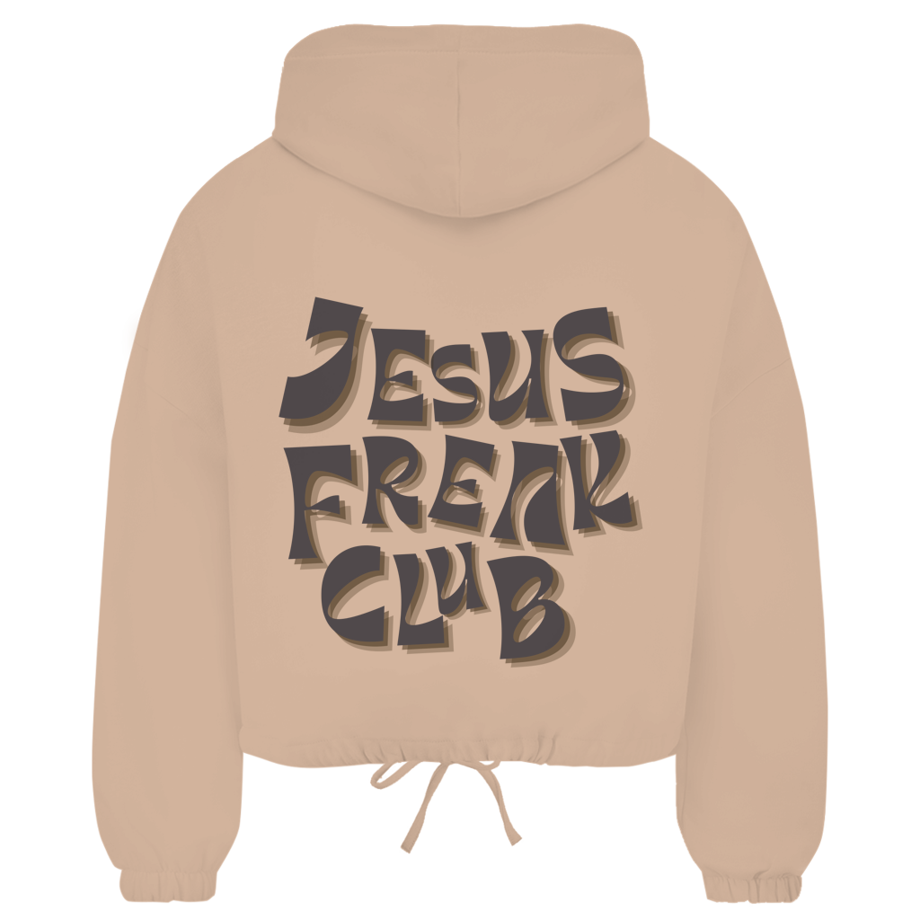 Christlicher Damen Zip Hoodie „Jesus Freak Club“ – Oversize Faith Hoodie