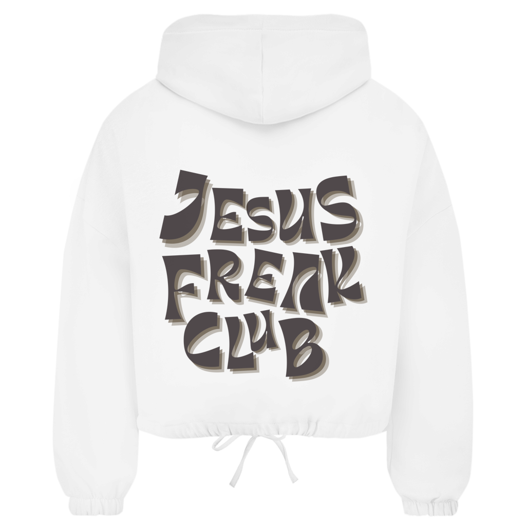 Christlicher Damen Zip Hoodie „Jesus Freak Club“ – Oversize Faith Hoodie