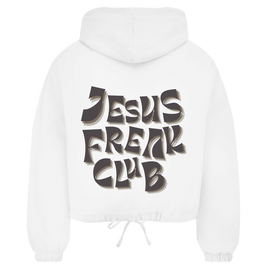 Christlicher Damen Zip Hoodie „Jesus Freak Club“ – Oversize Faith Hoodie