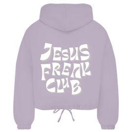 Christlicher Damen Zip Hoodie „Jesus Freak Club“ – Oversize Faith Hoodie