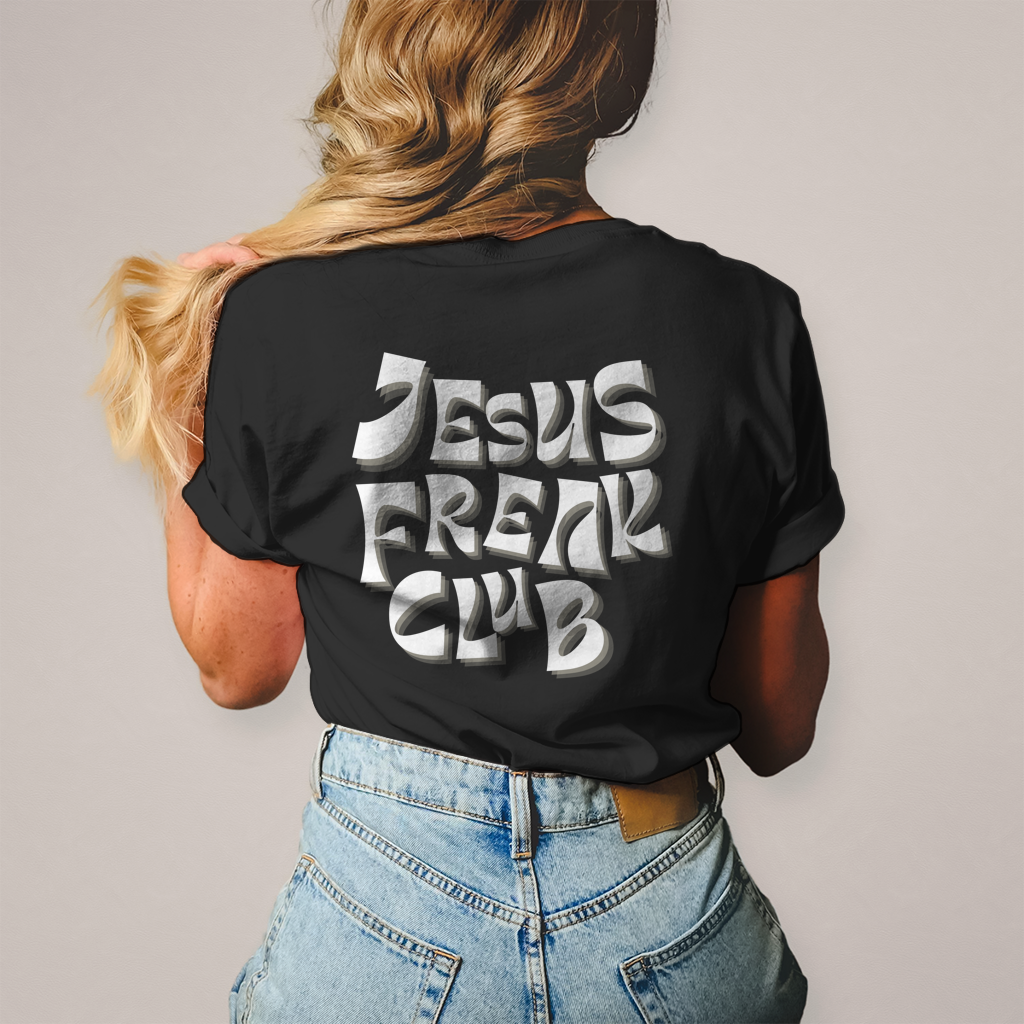 Christliches Damen T-Shirt „Jesus Freak Club“ – Faith Statement Shirt