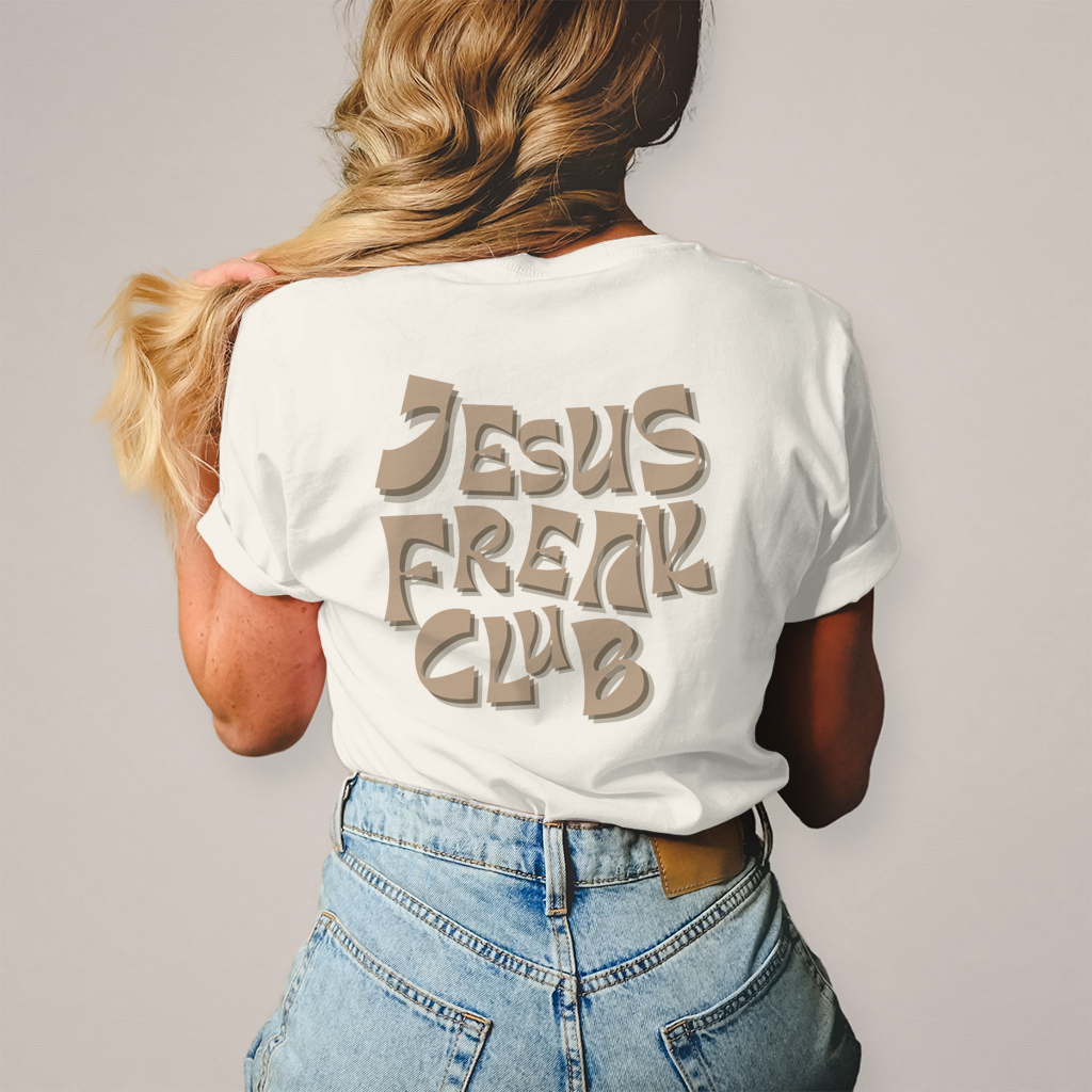 Christliches Damen T-Shirt „Jesus Freak Club“ – Faith Statement Shirt