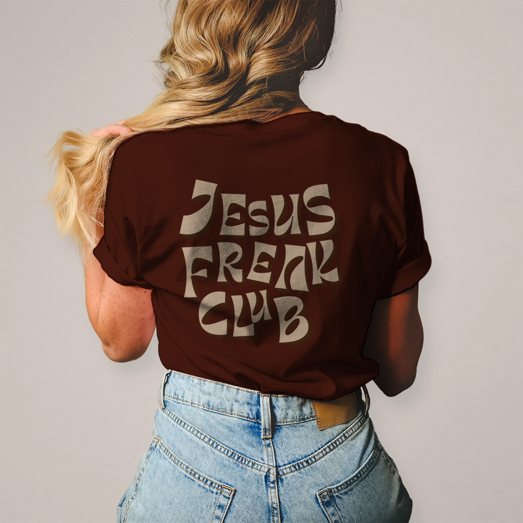 Christliches Damen T-Shirt „Jesus Freak Club“ – Faith Statement Shirt