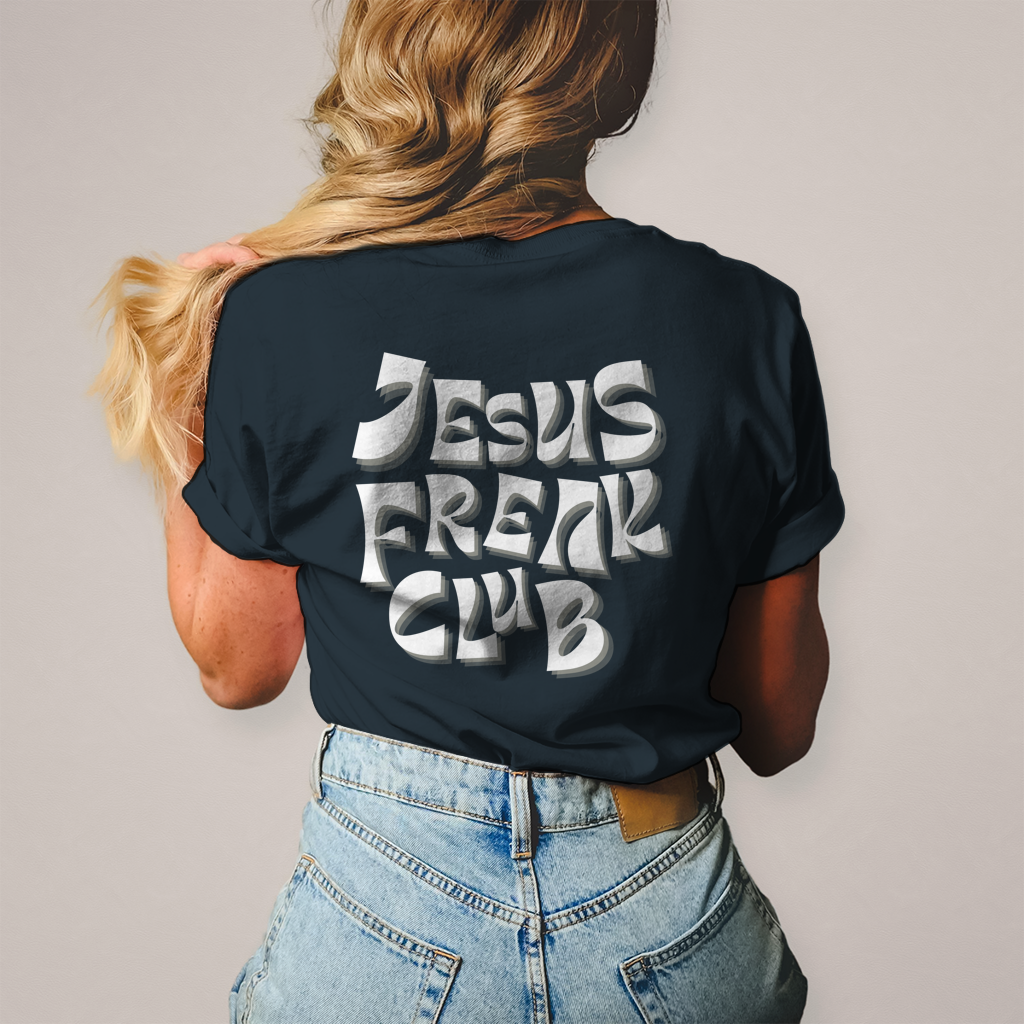 Christliches Damen T-Shirt „Jesus Freak Club“ – Faith Statement Shirt
