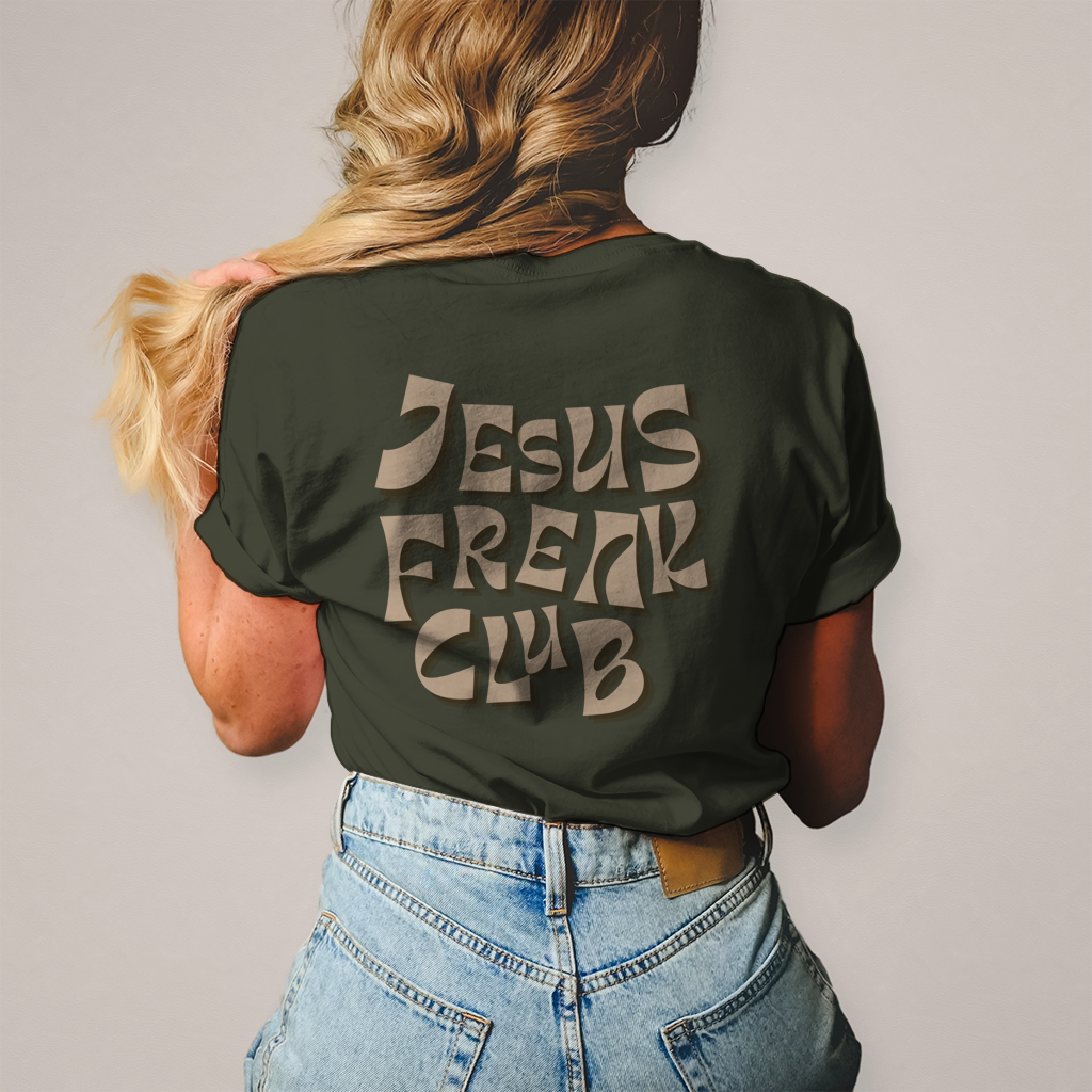 Christliches Damen T-Shirt „Jesus Freak Club“ – Faith Statement Shirt