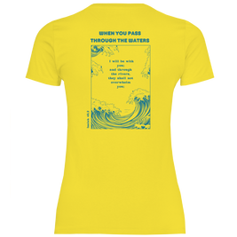 Christliches Damen T-Shirt „Through the Waters“ – Jesaja 43,2 Faith Shirt