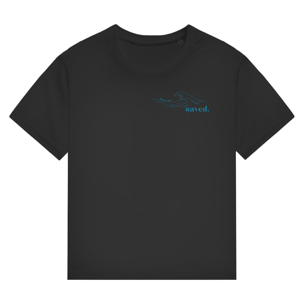 Christliches Premium Unisex T-Shirt „Through the Waters“ – Jesaja 43,2