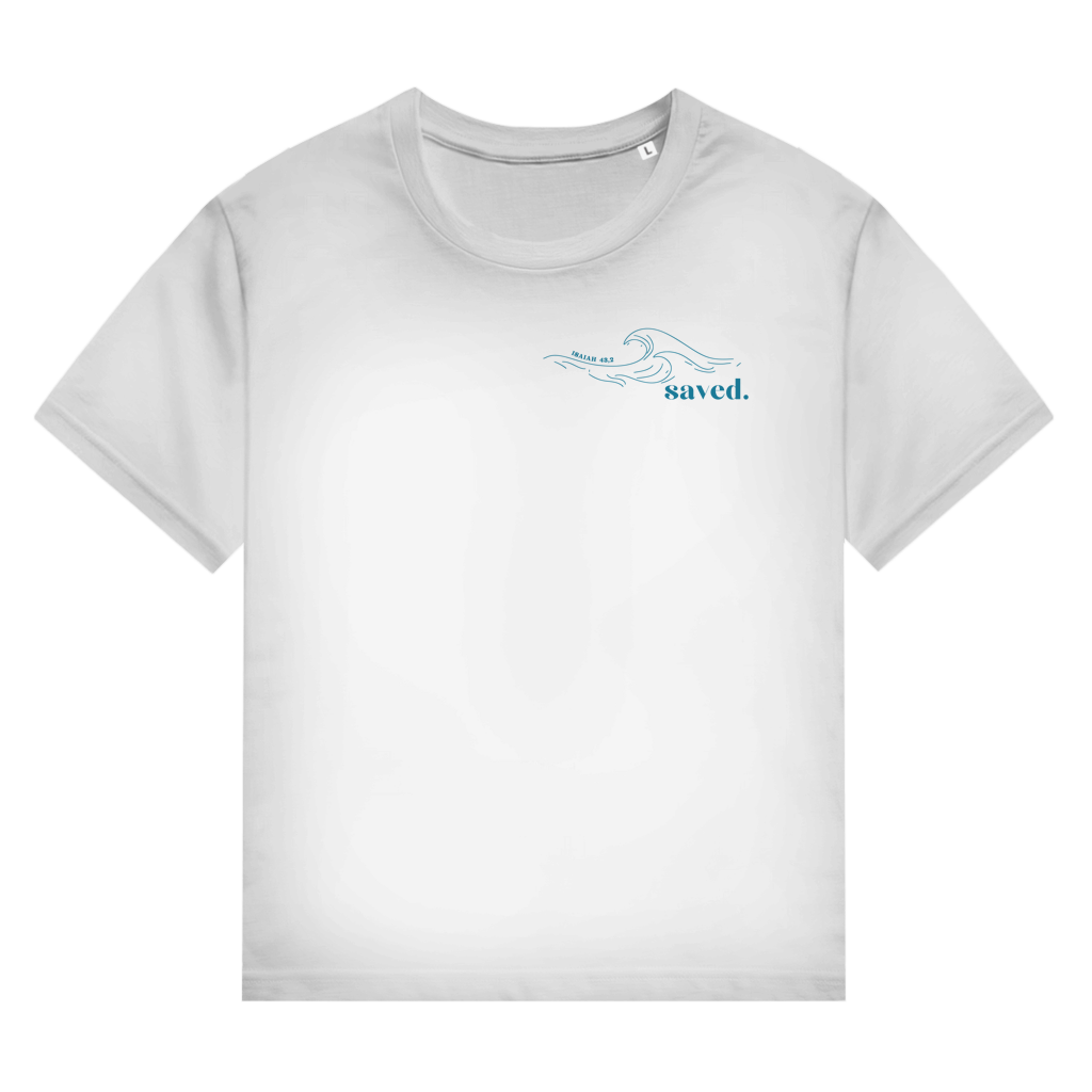 Christliches Premium Unisex T-Shirt „Through the Waters“ – Jesaja 43,2