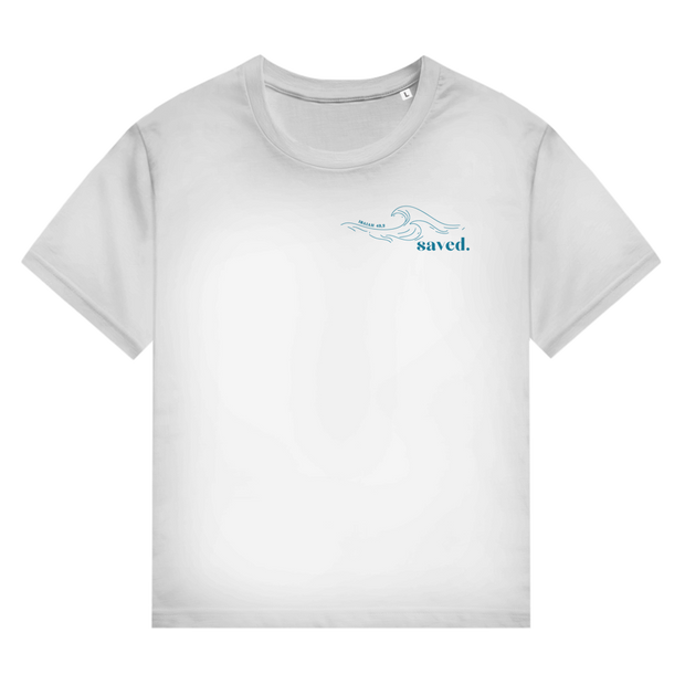 Christliches Premium Unisex T-Shirt „Through the Waters“ – Jesaja 43,2