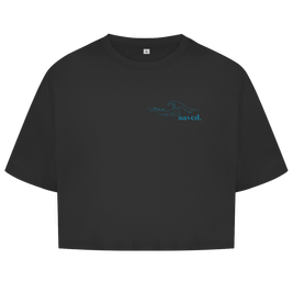 Christliches Damen Oversize Crop Top „Through the Waters“ – Faith Crop Shirt