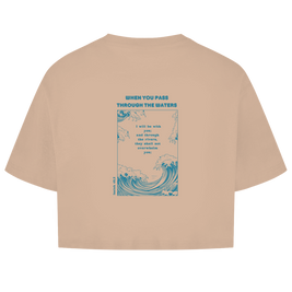 Christliches Damen Oversize Crop Top „Through the Waters“ – Faith Crop Shirt