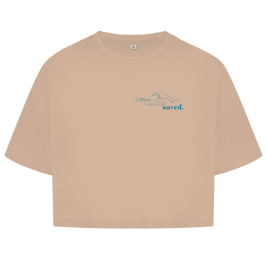 Christliches Damen Oversize Crop Top „Through the Waters“ – Faith Crop Shirt