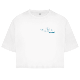 Christliches Damen Oversize Crop Top „Through the Waters“ – Faith Crop Shirt