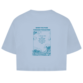Christliches Damen Oversize Crop Top „Through the Waters“ – Faith Crop Shirt