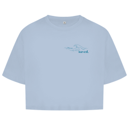 Christliches Damen Oversize Crop Top „Through the Waters“ – Faith Crop Shirt