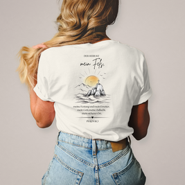 Christliches Damen T-Shirt „Mein Fels & Zuflucht“ | Psalm 18,3