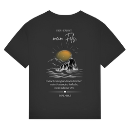 Christliches Bio T-Shirt „Mein Fels & Zuflucht“ – Psalm 18,3 | Unisex