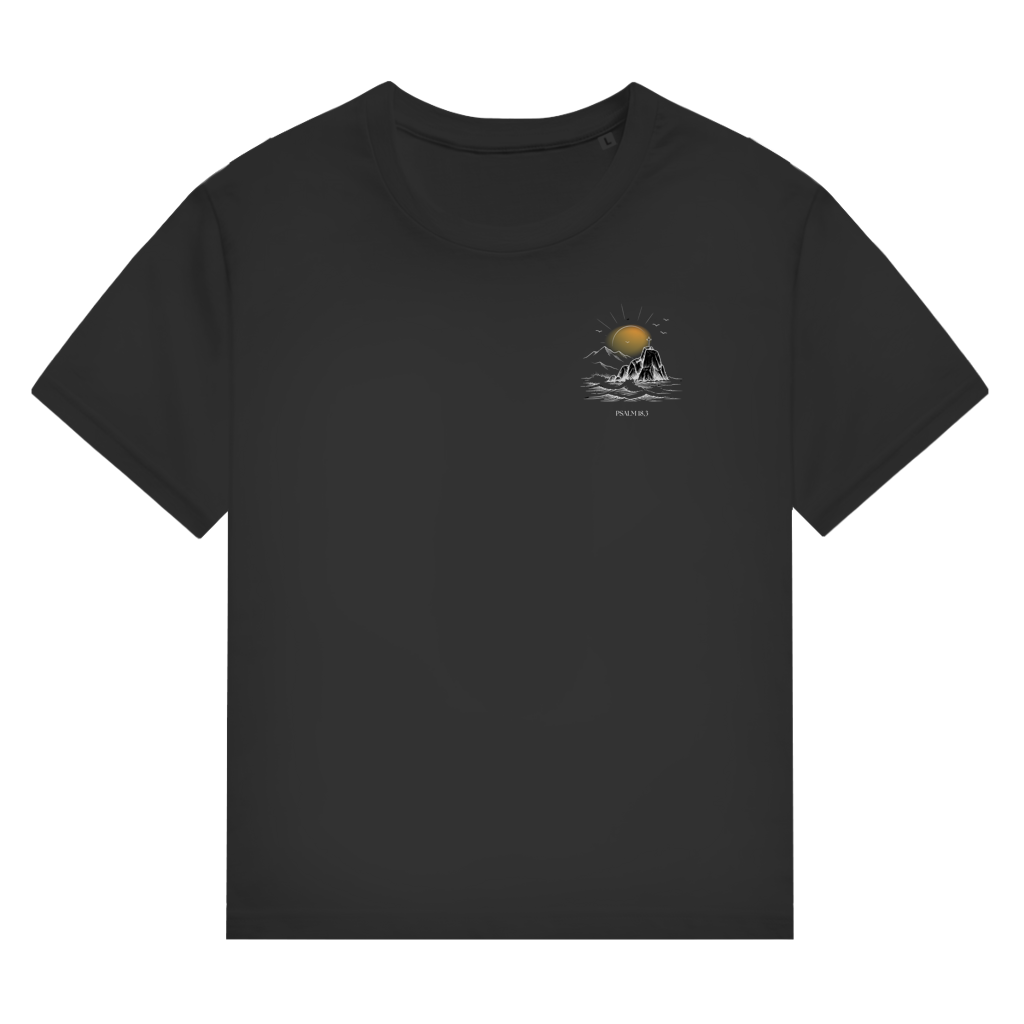 Christliches Bio T-Shirt „Mein Fels & Zuflucht“ – Psalm 18,3 | Unisex