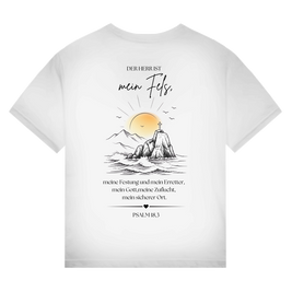Christliches Bio T-Shirt „Mein Fels & Zuflucht“ – Psalm 18,3 | Unisex