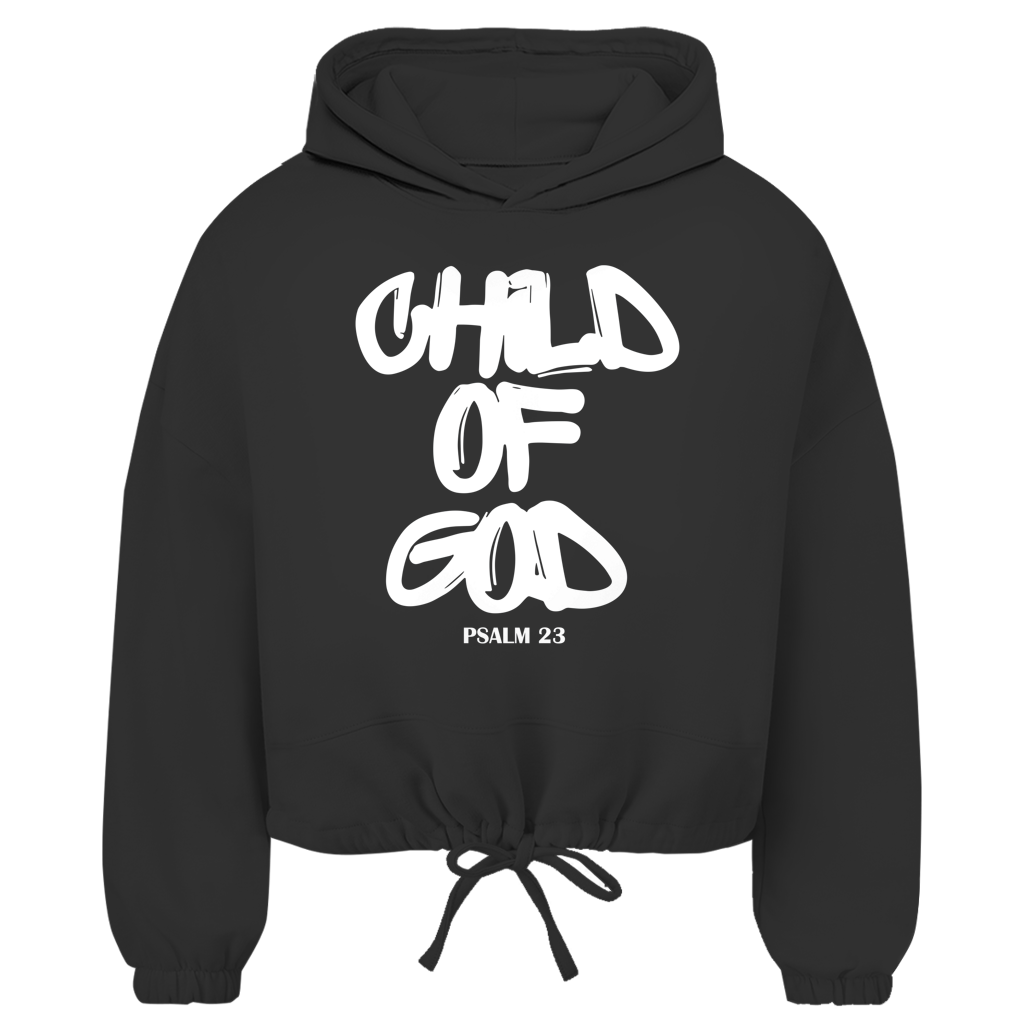 Child of God Damen Cropped Oversize Hoodie | Christlicher Hoodie