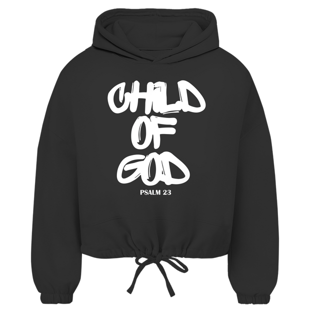 Child of God Damen Cropped Oversize Hoodie | Christlicher Hoodie
