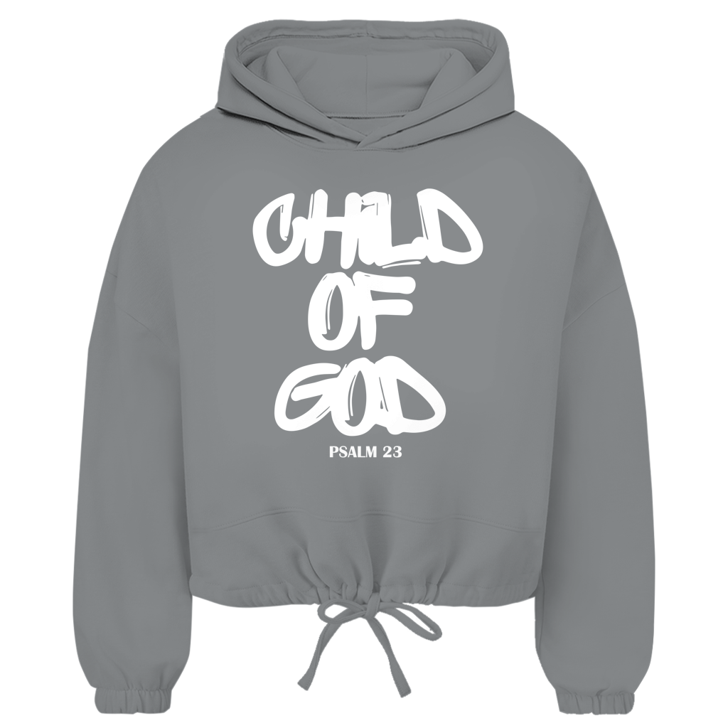 Child of God Damen Cropped Oversize Hoodie | Christlicher Hoodie