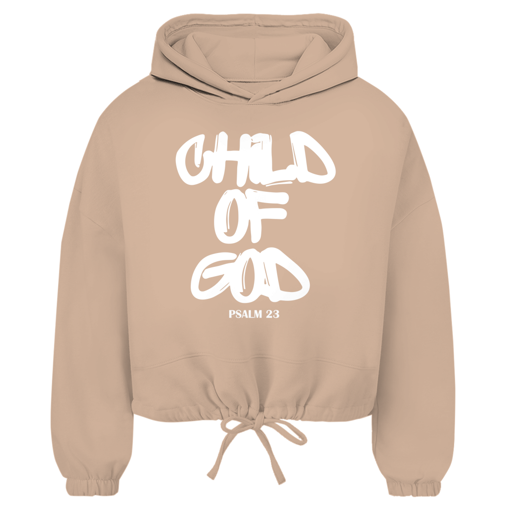 Child of God Damen Cropped Oversize Hoodie | Christlicher Hoodie