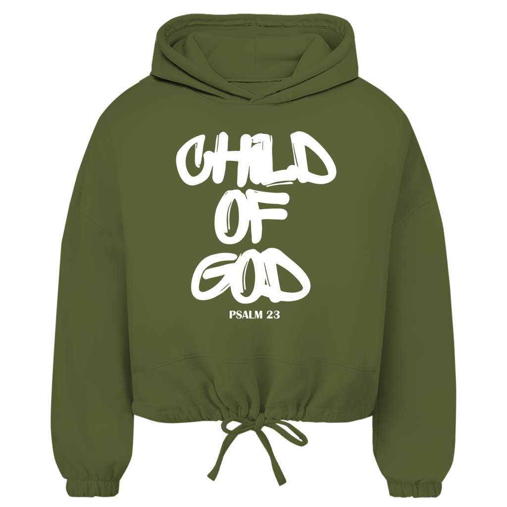 Child of God Damen Cropped Oversize Hoodie | Christlicher Hoodie