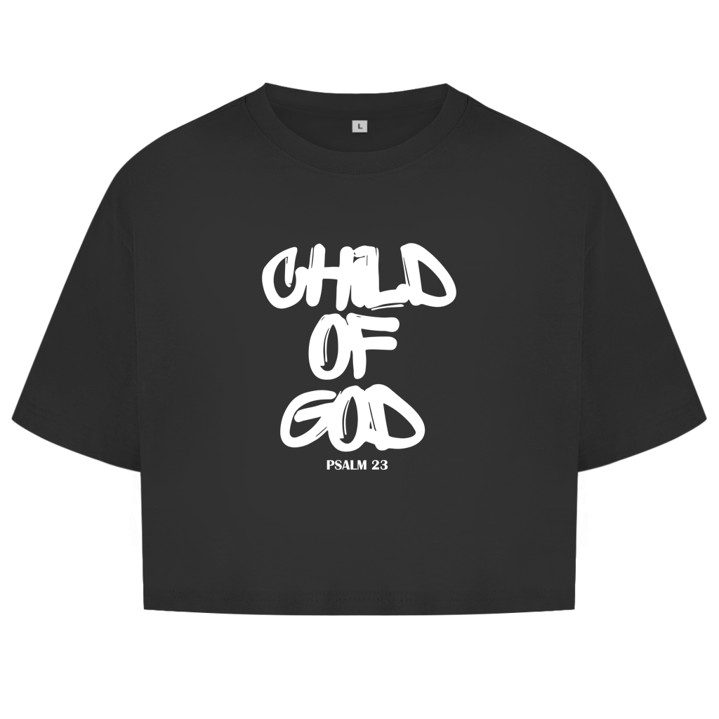 Child of God Oversize Crop Top Damen – Christliches T-Shirt