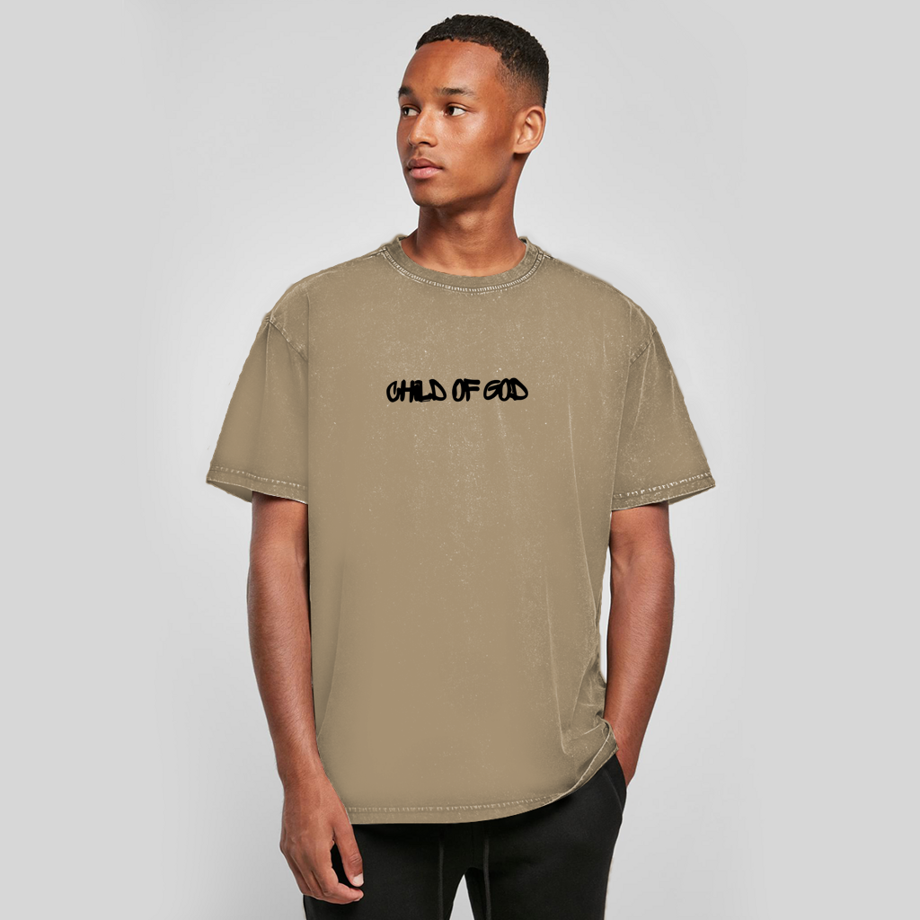 Oversize Washed T-Shirt "Child of God" | Vintage Unisex Shirt aus Baumwolle